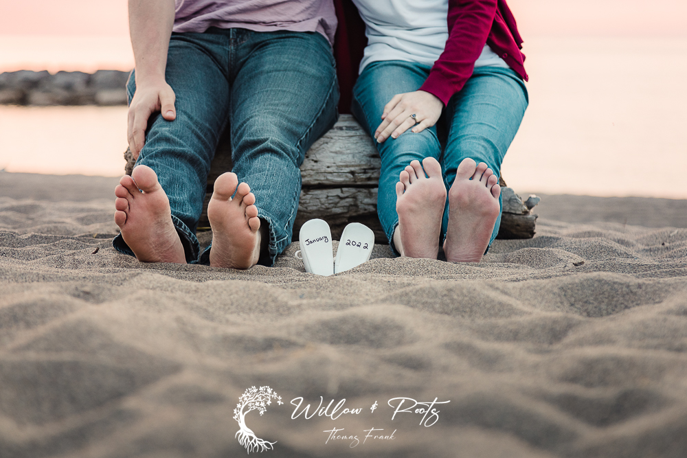 Pregnancy Announcement At Presque Isle - Maternity Photographer Near Me - Pregnancy Photos In Erie Pa