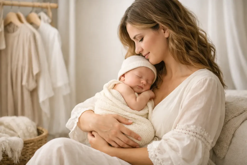 Newborn Photoshoot Outfits for Mom