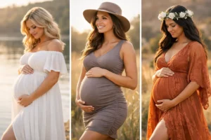 Most Flattering Outdoor Maternity Photoshoot Outfit Styles